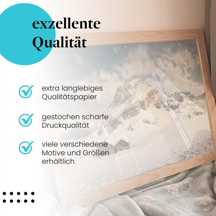 Preview: Einsame Berghütte: Winterwunderland & Alpen | Postereck 0616